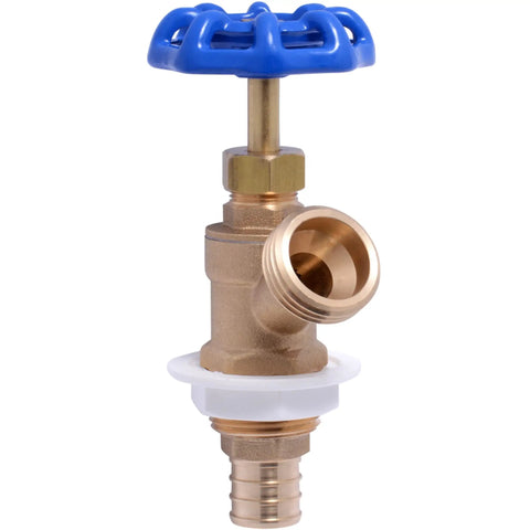 Go-To Brass Crimp Boiler Drain Valve 3/4 Inch By 3/4 Inch MHT With Garden Hose Outlet, Easy Multi-Turn Shutoff, Durable Water Line Accessory.