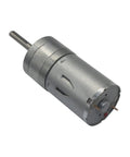 Rock Solid Dc Geared Motor Handling Heavy Lifting With Ease While Delivering Steady Torque, metallic body and 4mm shaft for DIY projects.