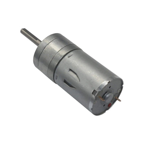 Rock Solid Dc Geared Motor Handling Heavy Lifting With Ease While Delivering Steady Torque, metallic body and 4mm shaft for DIY projects.