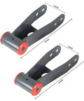 3 Inch Front And 2 Inch Rear Full Leveling Lift Kit For Jeep XJ 1984 2001 2WD 4WD With Rear Shackle Mount Holes For One And A Half Inch Or Two Inch Lift And Easy 2 To 3 Hour Install - detailed view of rear shackles showing dimensions