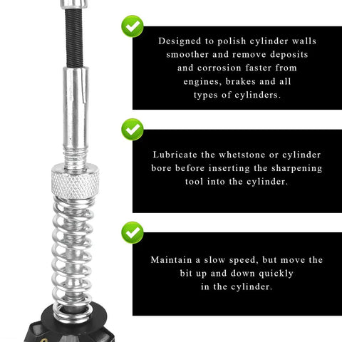 Engine Cylinder Hone Tool For Honing Holes 1 To 2 And A Half Inch Diameter With 220 Grit Stones Adjustable Deglazer detail view