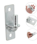 Four Piece Heavy Duty Wall Mount Gate Hinges For Outdoor Farm And Barn Wooden Doors Built Tough Galvanized Steel close-up view showing hinge detail.