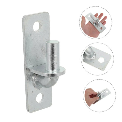 Four Piece Heavy Duty Wall Mount Gate Hinges For Outdoor Farm And Barn Wooden Doors Built Tough Galvanized Steel close-up view showing hinge detail.