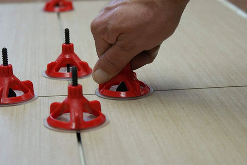 Tile Leveling System Starter Kit With 1/8 Inch Base Plates And Reusable Caps, Lippage Control For Fast, Precise Tile Installations, Easy Spin Design For Pros And DIYs