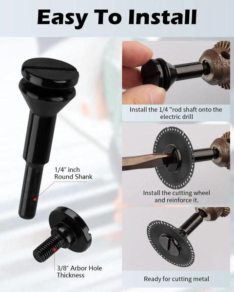 Cut Off Wheel Mounting Mandrel Holder For Three Eighths Inch And One Quarter Inch Arbor Holes Four Pack Die Grinder Accessories