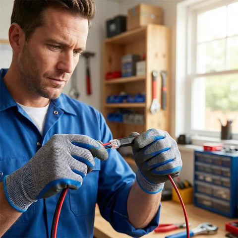 Person using No Tool Needed Quick Connect Wire Connectors With Snap On Locking Buckle for LED strip lights wiring