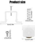 4 Pack Sliding Screen Door Rollers 1 Inch Spring Loaded Replacement Roller Assembly With Carbon Steel Ball Bearings Fits B646 B737 B691 B695 Door Wheels Includes Extra Screws No Frills Easy Install product dimensions with spring, screw, and roller assembly shown