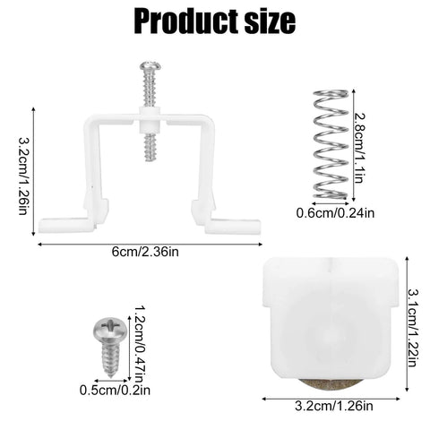 4 Pack Sliding Screen Door Rollers 1 Inch Spring Loaded Replacement Roller Assembly With Carbon Steel Ball Bearings Fits B646 B737 B691 B695 Door Wheels Includes Extra Screws No Frills Easy Install product dimensions with spring, screw, and roller assembly shown