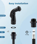 Heavy Duty Universal Kitchen Side Sprayer Head Replacement Nozzle Slick Oil Rubbed Bronze with installation components.