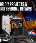 140EZ 120V Wire Feed MIG Welder With Spool Gun For Aluminum, Flux Core And MIG in action, ideal for DIY repairs.