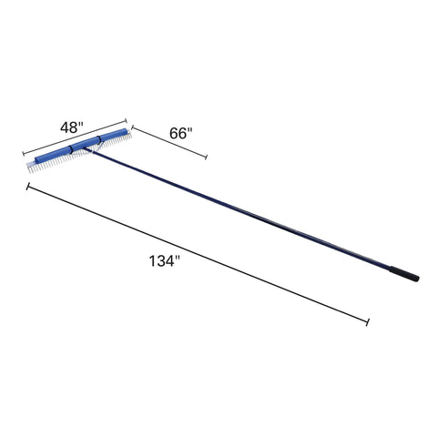 Floating Lake Weed Rake With 11 Foot Extension Handle And 50 Foot Rope 48 Inch Wide Debris Retriever with size dimensions
