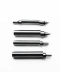 Set of four industrial grade mechanical edge finders with tactile tips and 3/8-inch shanks for CNC mill setup.
