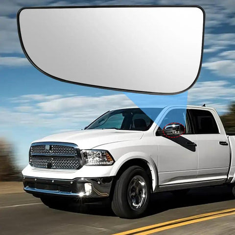 Dodge Ram Left Side Lower Mirror Glass Replacement For 2010 To 2020 Ram 1500 2500 3500 4500 5500 Towing Mirrors Convex Glass With Rear Mounting Bracket Direct Fit No Drama OE 68067731AA