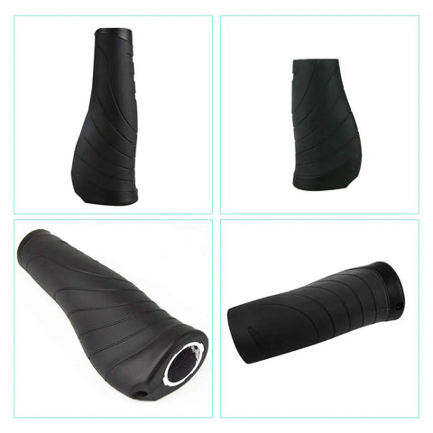 Comfy Bike Handlebar Grips For 22 Point 2 Mm Bar With Superior Vibration Dampening Ergonomic Palm Fit For Pain Free Rides Non Slip Silicone Grips Also Reduce Numbness Fits Most 22 Point 2 Mm Handlebars Black shown from multiple angles