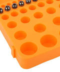 FTVOGUE ER11 Collet Chuck And Pointed Knife Set For CNC Milling in an orange holder with spaces for collets.