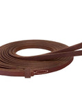 Stacy Westfall ProTack Oiled Split Rein One Half Inch By Eight Feet Brown Leather With Stainless Buckle Bit Ends And Four Step Harness Finish
