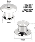 Heavy Duty Metal Pin Backs 30 Pack Snap On Quick With Zero Tools Press Firmly To Lock And Slide Base To Unclip Hella Secure For Jackets Patches And Badges Stays Snug All Day Long Smooth, measuring 10mm by 5mm and 1mm thick.