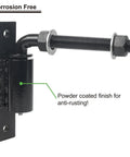 Beefy Three Quarter Inch J Bolt Gate Hinge For Large Driveway Gates Up To 1100 Pounds No Welding Lubricated Ball Bearing Hinge 2 Packs Bolt On Heavy Duty Swing Gate Hardware black powder coated J-bolt hinge