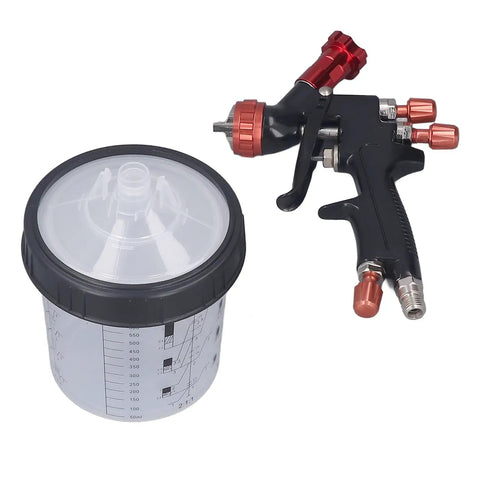 Aluminum Alloy Body Air Paint Sprayer With Stainless Steel Head Adjustable Amplitude Pro Grade Car Spray Gun, with cup