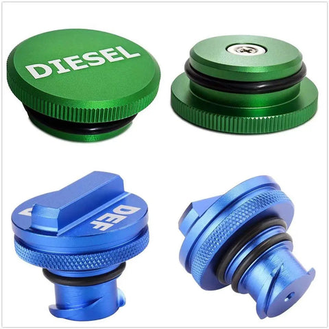 Magnetic Diesel Fuel Cap And DEF Cap Aluminum Combo Pack For Ram 1500 2500 3500 Trucks 2013 2019 Capless Fuel System Compatible