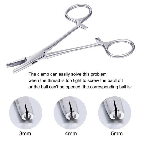 3mm Jaw Piercing Ball Removal Tool Stainless Steel Dermal Anchor Forceps For Dermal Tops Unscrew Or Screw Ball Pliers For Nose Septum Earrings And Lip Ring Easy Removal And Insertion With Minimal Effort, 3mm