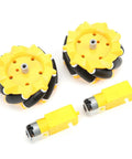 80mm Mecanum Wheel Set With TT Geared Motors For DIY Smart Car And Robot 4WD Ready Rubber Coated Wheels For Smooth Grips