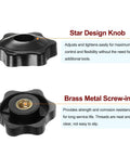 Ten Pack Star Knobs That Grip Like A Boss Quarter Inch Twenty Female Thread, 32mm Head, Plastic Through Hole Brass Insert