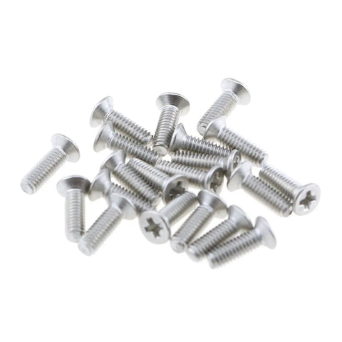 Tough As Nails D Series Panel Screws And Nut Kit Featuring Rust Resistant Stainless Steel Flat Head M2.5 X 8 mm fasteners arranged on a surface.
