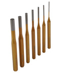Solid Minhe 7 Piece Punch Set Includes Roll Pin And Chisel Tools Plus Marking Scribe For Watch Repair, Machinery Maintenance, DIY Jobs With Gold Alloy Steel Handle That Is Super Grip Friendly, 7 punches