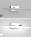 24 Inch Dimmable LED Vanity Light Over Mirror For Bathroom Chrome Finish Adjustable 180 Degree Rotatable Arm White Light High CRI On Off