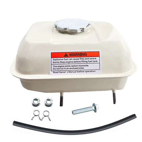 Gas Tank Replacement For Honda GX120 GX110 Engines 4 HP 118cc OHV with hardware and fuel line visible