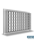 High Volume Double Deflection Diffuser Grille For HVAC Airflow White Steel 18x6 Inch With Adjustable Blades supply air register front view
