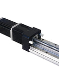 FSK80 Linear Module With 15mm Double Guide Rails Ball Screw Stage for CNC machines, showing motor and rail detail
