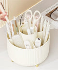 Rotating Desk Organizer With Six Compartments For Pens, Markers, Art Supplies And Makeup Tools, 360 Degree Spin Office Storage
