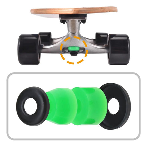 12 Piece Longboard Truck Bushing Rebuild Kit 90A PU Shock Absorber Mounts And Pads Washers Pivot Cups For Longboards And Skateboards Pro Grade Durable High Quality Replacement For Stable Rides