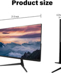 22 Inch Full HD Security Monitor With HDMI VGA And Built In Speaker No Bluetooth Or WiFi Works With CCTV DVR NVR Clear 1080p Display For Round The Clock Surveillance, showing dimensions and side view