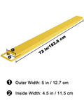 72-inch pallet fork extensions, yellow steel, inner width 4.5 in, outer width 5 in, Amazon, pair