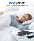 Person sleeping beside 2200W Voltage Converter For 110V Appliances Europe To US Travel Adapter With EU UK AU US Plugs on nightstand