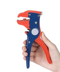 1 Piece Automatic Electric Wire Stripper Tool, Heavy Duty Cable Cutter And Nipper Pliers For Electricians, Fast Stripping Clamp For Wiring Projects in hand.
