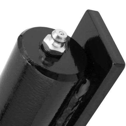 Black 7-inch heavy-duty gate hinge, barrel-style weld-on with mounting bolt