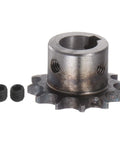 Beefy 12 Tooth Roller Chain Sprocket With Three Eighths Inch Pitch 15mm Bore A3 Carbon Steel Motor Drive Gear DIN ISO 06B