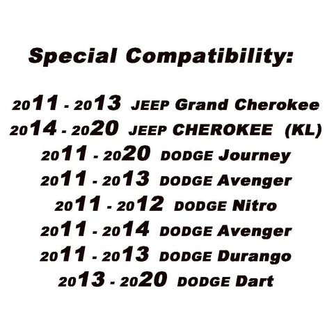 Special compatibility list for Jeep and Dodge 2011-2020 models for 8 Inch Roof Radio Antenna Mast Replacement for Jeep Grand Cherokee Cherokee Dodge Journey Avenger Durango Dart Fits 2011 Through 2023 Durable Flexible Rubber Antenna.