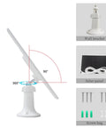 Power Your Outdoor Security Camera With This Type C And Micro USB Solar Panel Charger Rechargeable Battery Ready Adjustable Mount Nine Point Eight Foot Cable ETFE Construction Up To Twenty Two Percent Conversion For Off Grid Wireless Cameras, showing adjustable mount, solar panel, and screws.