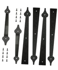 Set of heavy duty garage door hinges with screws for installation
