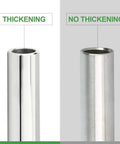 304 Stainless Steel Weld Nipple Pipe Fittings One Inch NPT Male Threaded 16 Inch Length Cast Pipe showing thickening comparison