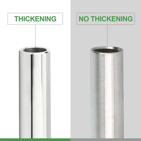 304 Stainless Steel Weld Nipple Pipe Fittings One Inch NPT Male Threaded 16 Inch Length Cast Pipe showing thickening comparison