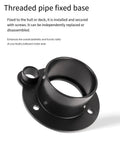 Threaded pipe fixed base for boat, black ABS material, secure install for motor area, enhances functionality.