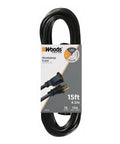 Rugged Indoor Outdoor Extension Cord 15 Foot Heavy Duty 3 Prong With Vinyl Jacket Molded Plugs And Reinforced Blades For Tough As Nails Durable Safe Power Inside And Outside