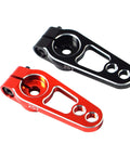 2Pcs Metal 25T Servo Horn 25 Teeth Spline Steering Arm Rocker For RC Cars And Rigs, red and black aluminum arms