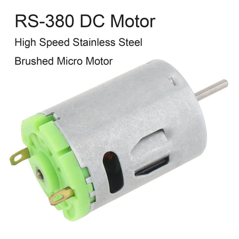 6 To 24V DC Micro Motor With 6000 To 24000 RPM High Speed Stainless Steel Beast For DIY Toys Hair Dryers Mini Fans And Small Appliances With Great Torque And Efficiency For Pro Builds, RS-380 Brushed Motor